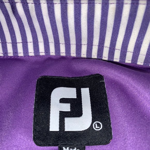⛳ FJ FOOTJOY Purple Short Sleeve Polo Shirt Men's Large - Picture 4 of 8